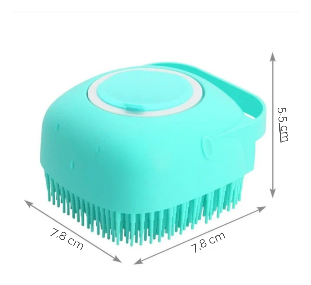 Cepillo de Baño 2 en 1 para mascotas: Masaje + Dispensador