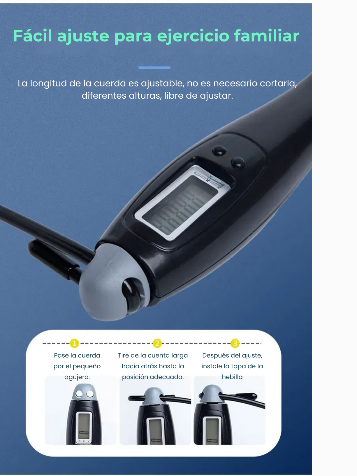 Kit Cuerda de Saltar Multifuncional — Con Cuerda/Sin Cuerda, Contador LED, Ideal para Interiores