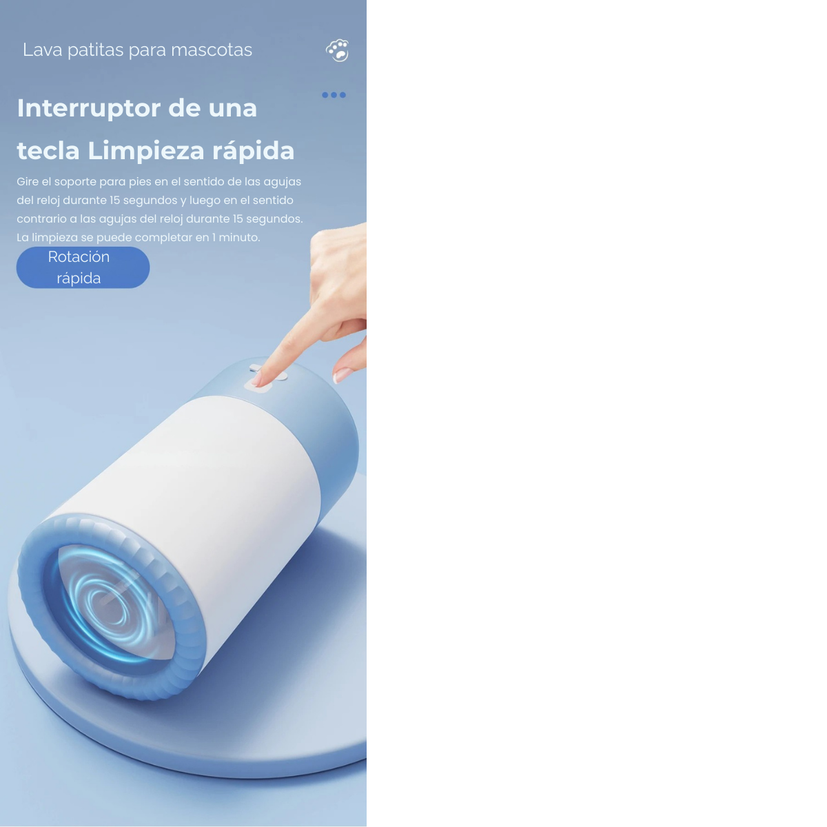 Limpiador Eléctrico de Patitas para Mascotas – Rápido, Silencioso y Portátil
