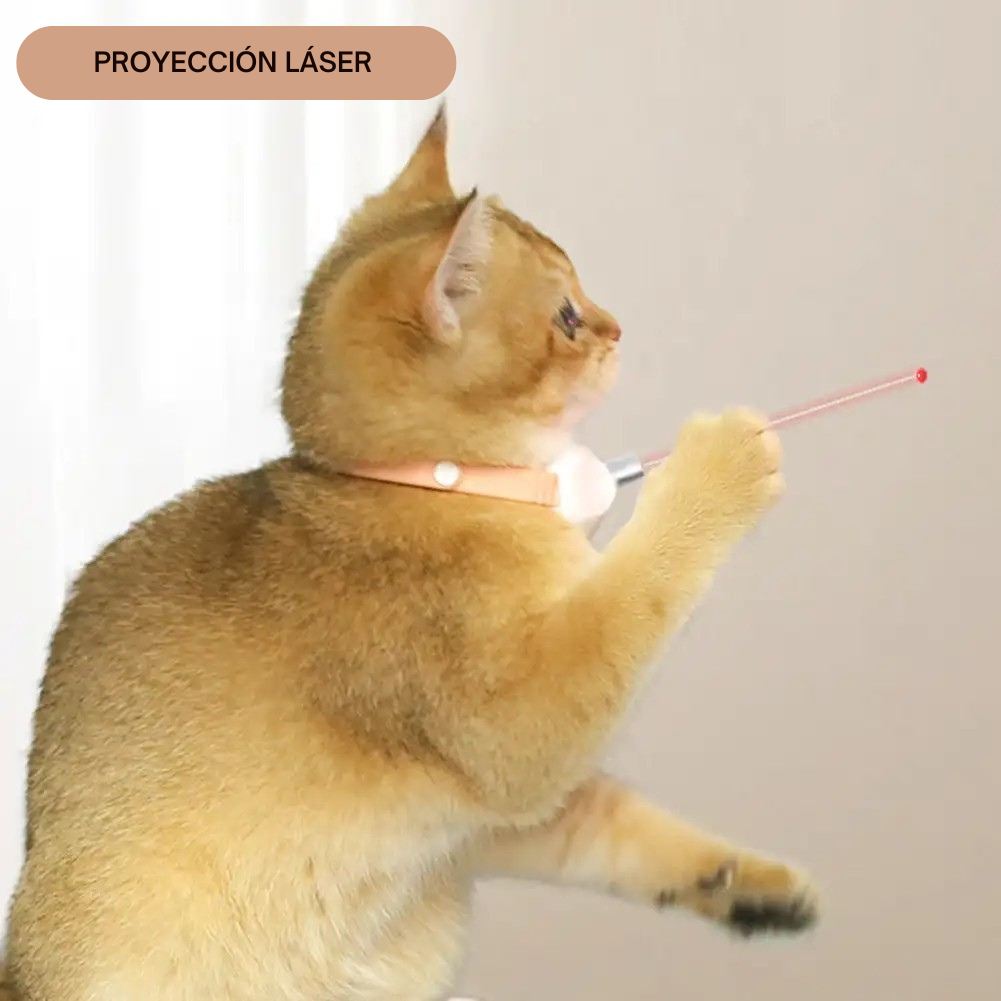 Collar Láser para Gatos: Diversión Automática, Recargable y ¡Antiestrés!