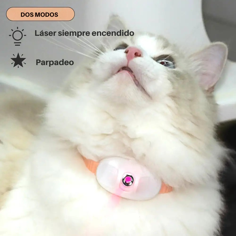 Collar Láser para Gatos: Diversión Automática, Recargable y ¡Antiestrés!