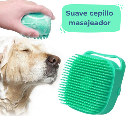Cepillo de Baño 2 en 1 para mascotas: Masaje + Dispensador