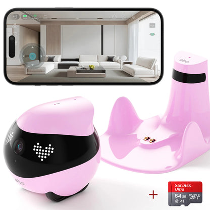 EBO Air2 – Robot Compañero Desmontable para Mascotas, Monitoreo en Casa y Cámara Inteligente con Control Remoto Inalámbrico
