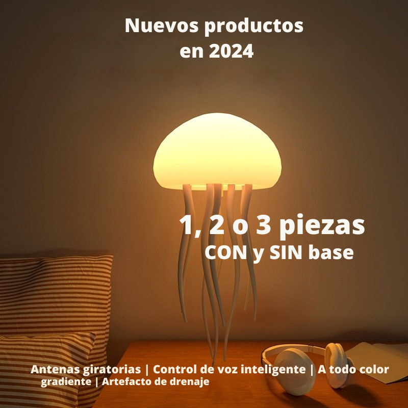 Lámpara de ambiente de medusas, luz LED nocturna de medusas, lámpara portátil de medusas, decoración de medusas, lámpara de mesa inteligente para mesita de noche.