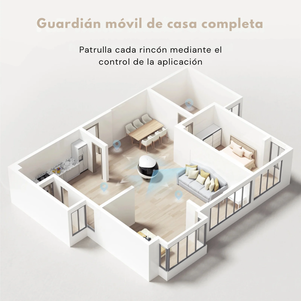 EBO Air2 – Robot Compañero Desmontable para Mascotas, Monitoreo en Casa y Cámara Inteligente con Control Remoto Inalámbrico