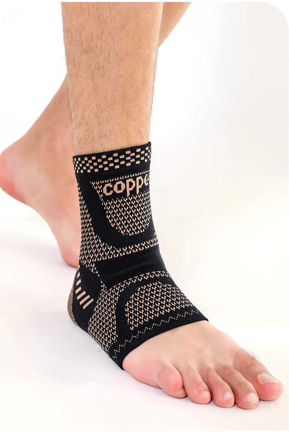 Tobillera con Cobre Infundido — Soporte Compresivo para Deportes y Uso Diario