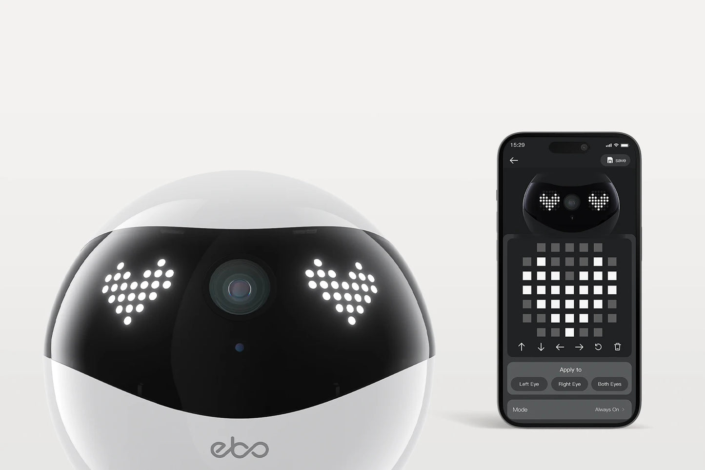 EBO Air2 – Robot Compañero Desmontable para Mascotas, Monitoreo en Casa y Cámara Inteligente con Control Remoto Inalámbrico